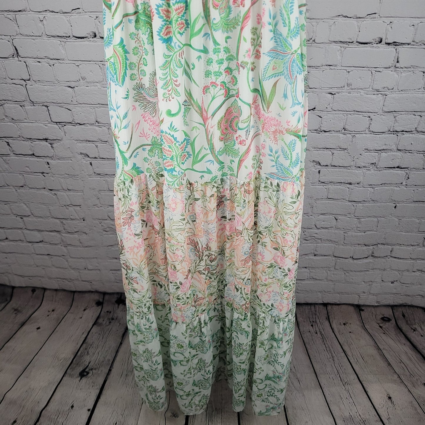 House Of Harlow 1960 Multicolor Floral Lightweight Empire Waist Sun Dress Small