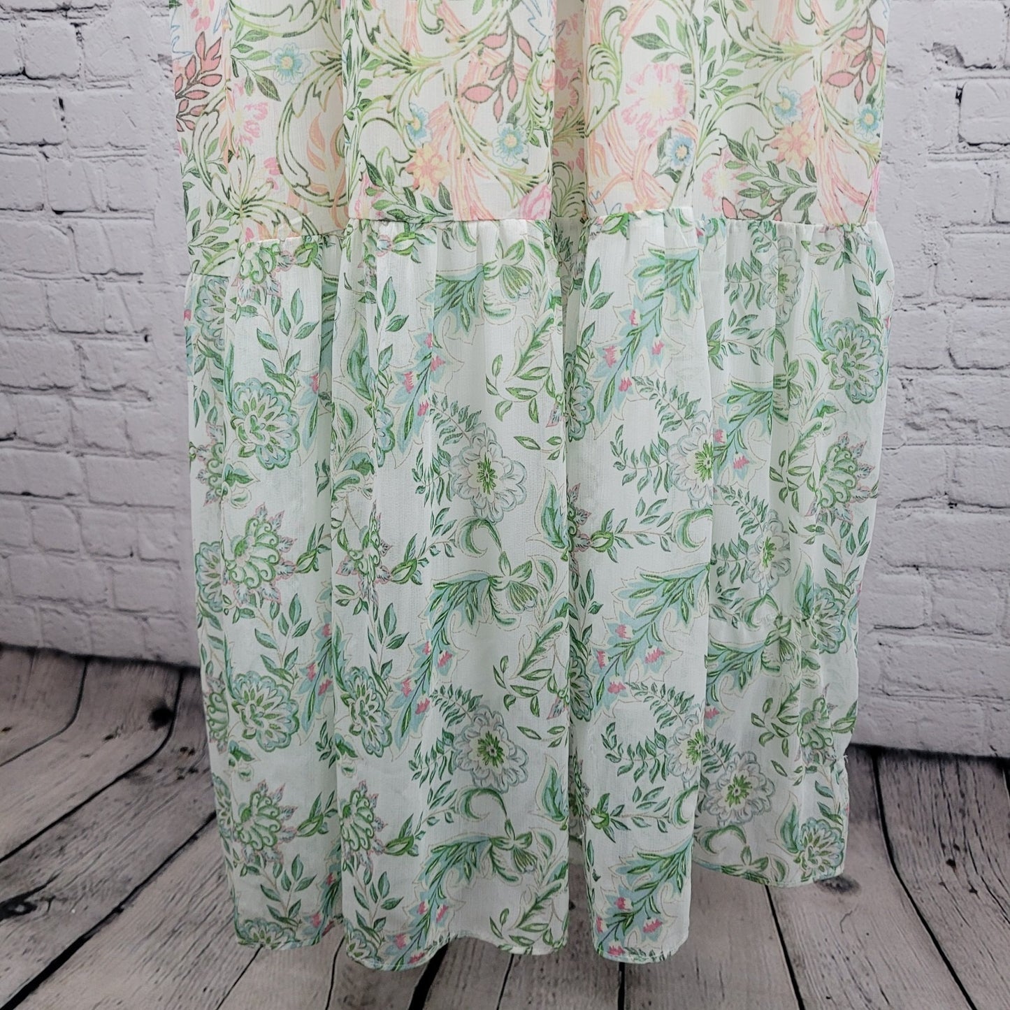 House Of Harlow 1960 Multicolor Floral Lightweight Empire Waist Sun Dress Small