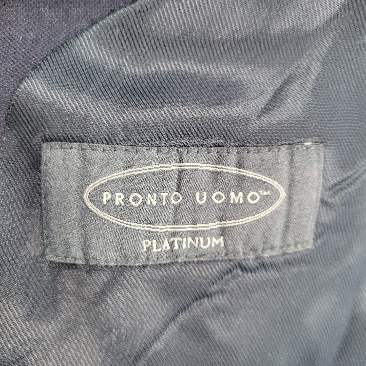 Pronto Uomo Platinum Navy 100% Wool 2 Button Notch Blazer Sport Coat Size 42L