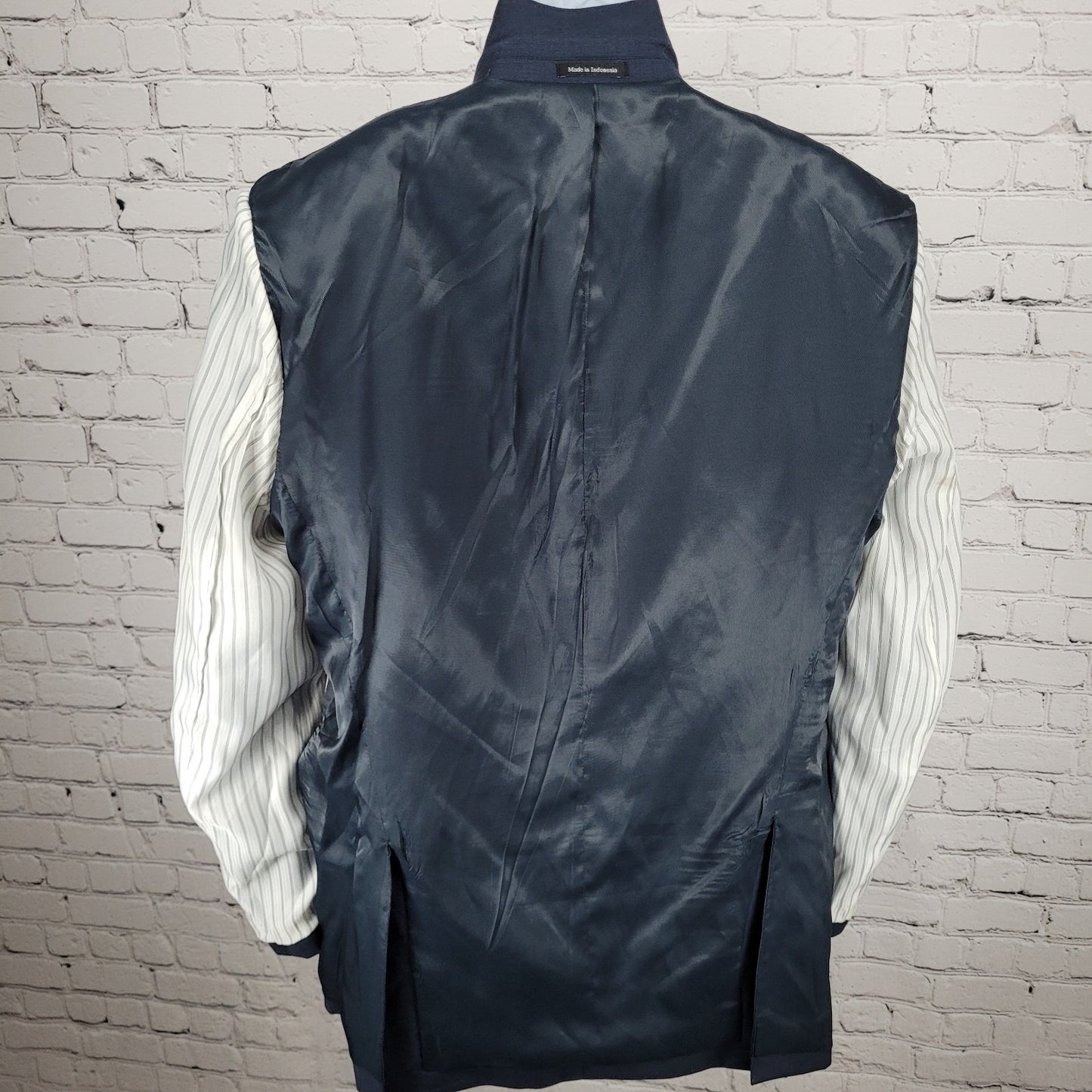 Pronto Uomo Platinum Navy 100% Wool 2 Button Notch Blazer Sport Coat Size 42L