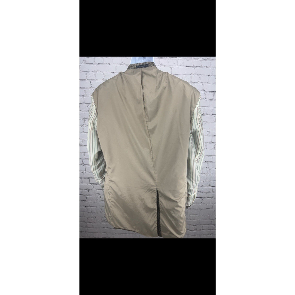Lauren Ralph Lauren Tan Houndstooth 100% Wool 2 Button Blazer Sport Coat 43R