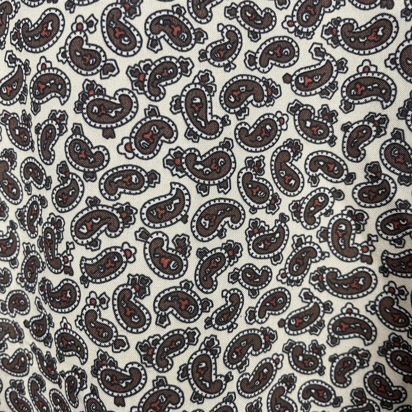 VTG Bill Blass Cream Paisley Print Lightweight Pockets Tie Waist Robe Size O/S