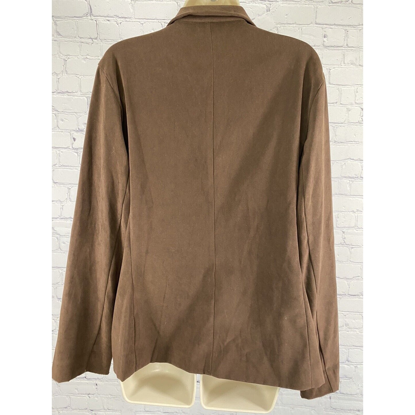 VTG Harve Benard Brown Soft Faux Suede Long Sleeve Zip Lightweight Jacket 10