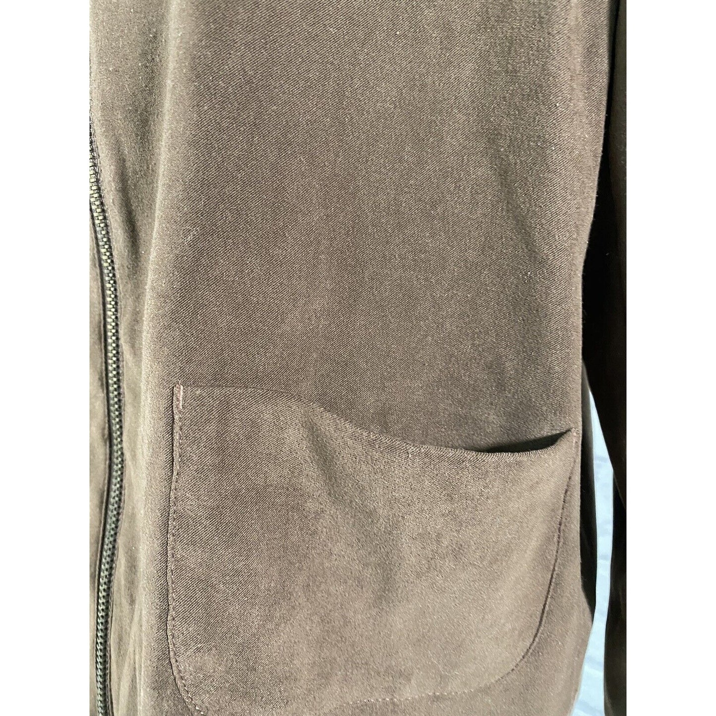 VTG Harve Benard Brown Soft Faux Suede Long Sleeve Zip Lightweight Jacket 10