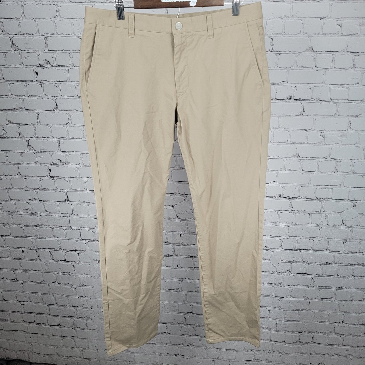 Bonobos Tan Slim Fit Straight Leg Cotton Stretch Chino Pants 35 (35x32)