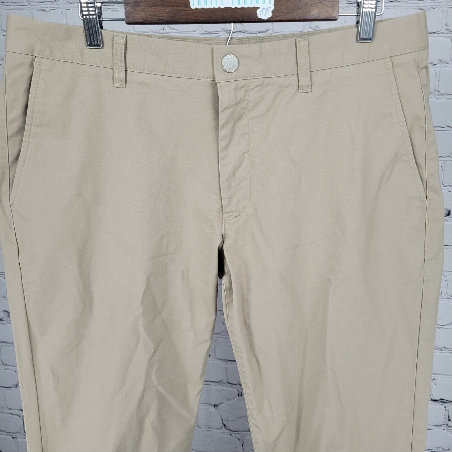 Bonobos Tan Slim Fit Straight Leg Cotton Stretch Chino Pants 35 (35x32)