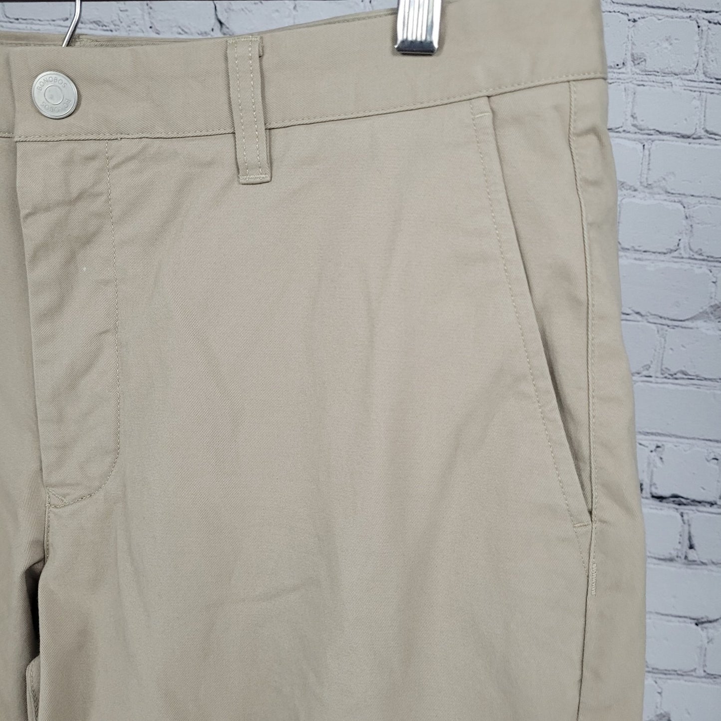 Bonobos Tan Slim Fit Straight Leg Cotton Stretch Chino Pants 35 (35x32)