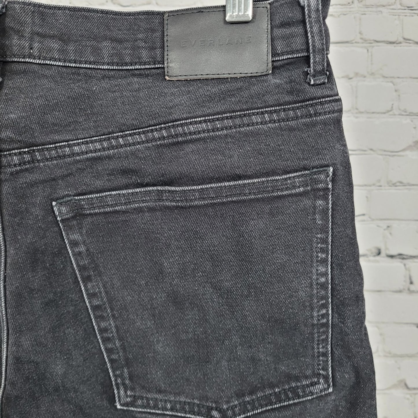 Everlane Black Denim Organic Cotton The Highway Jean Cropped Cut Off 30x22