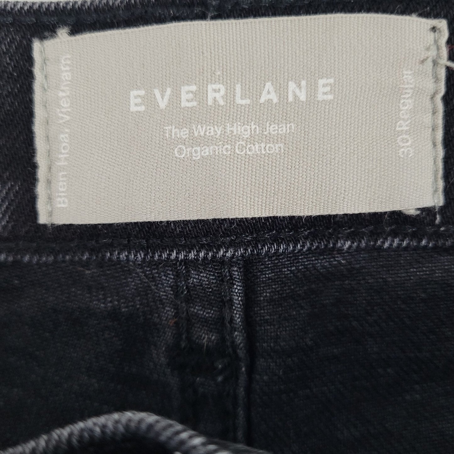 Everlane Black Denim Organic Cotton The Highway Jean Cropped Cut Off 30x22