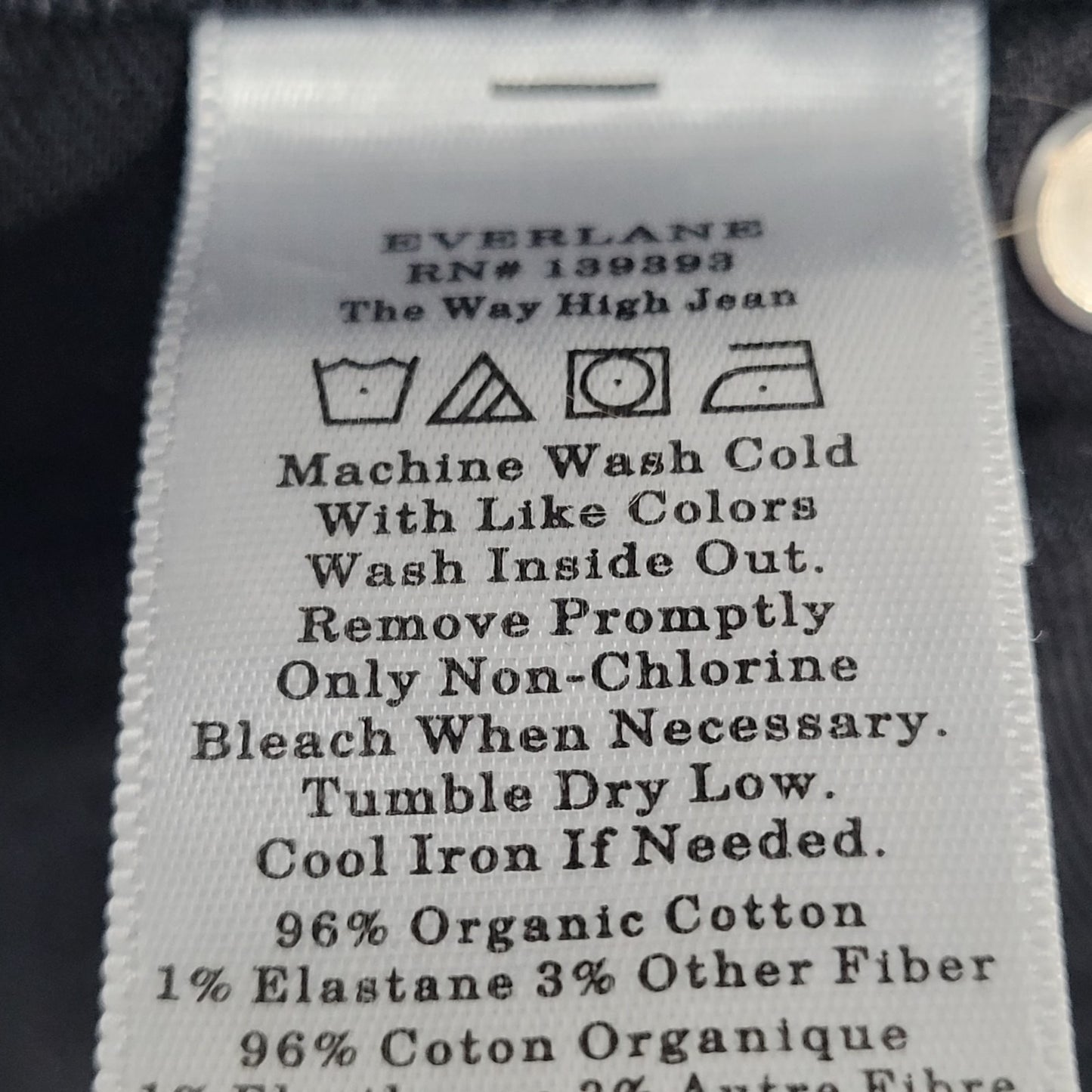 Everlane Black Denim Organic Cotton The Highway Jean Cropped Cut Off 30x22