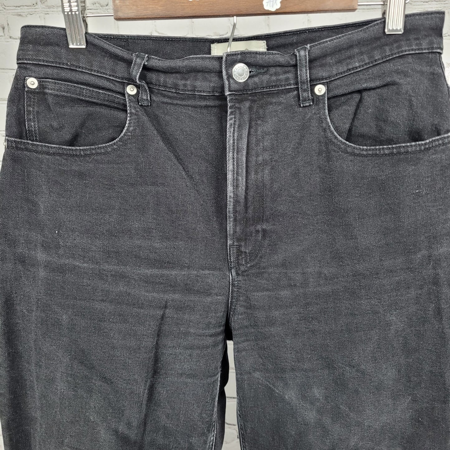 Everlane Black Denim Organic Cotton The Highway Jean Cropped Cut Off 30x22