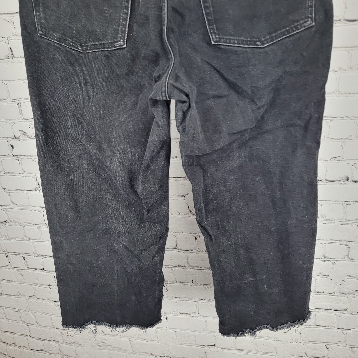 Everlane Black Denim Organic Cotton The Highway Jean Cropped Cut Off 30x22