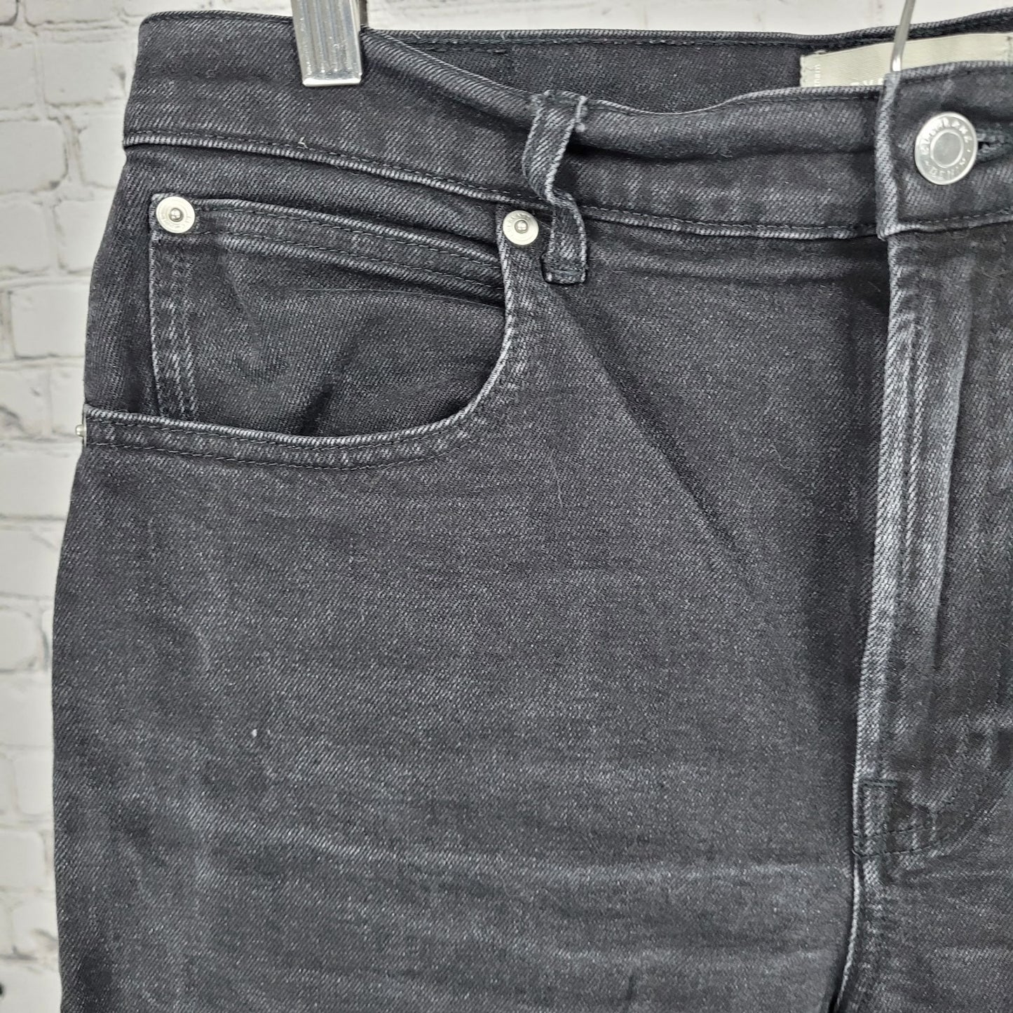 Everlane Black Denim Organic Cotton The Highway Jean Cropped Cut Off 30x22