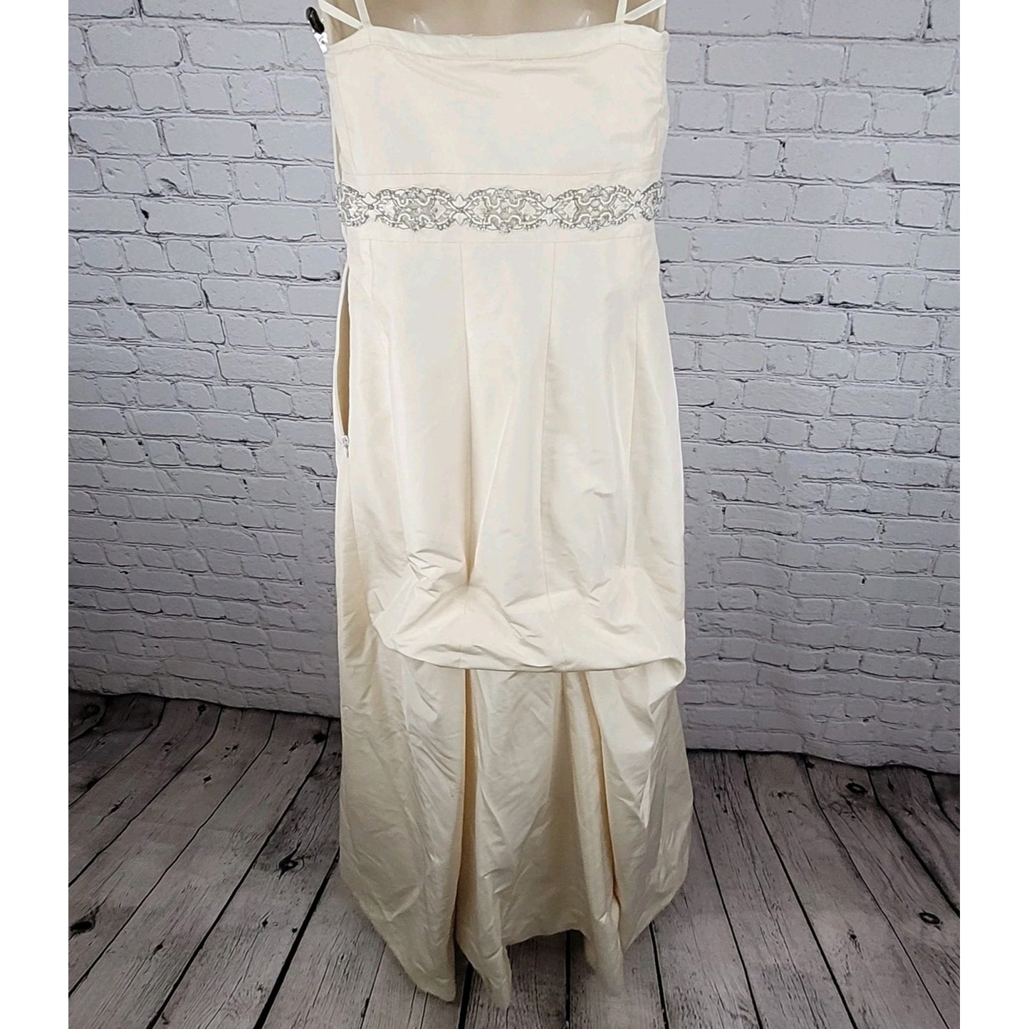 Ann Taylor Ivory Silk Embellished Empire Waist Wedding Dress Gown 10 *defects