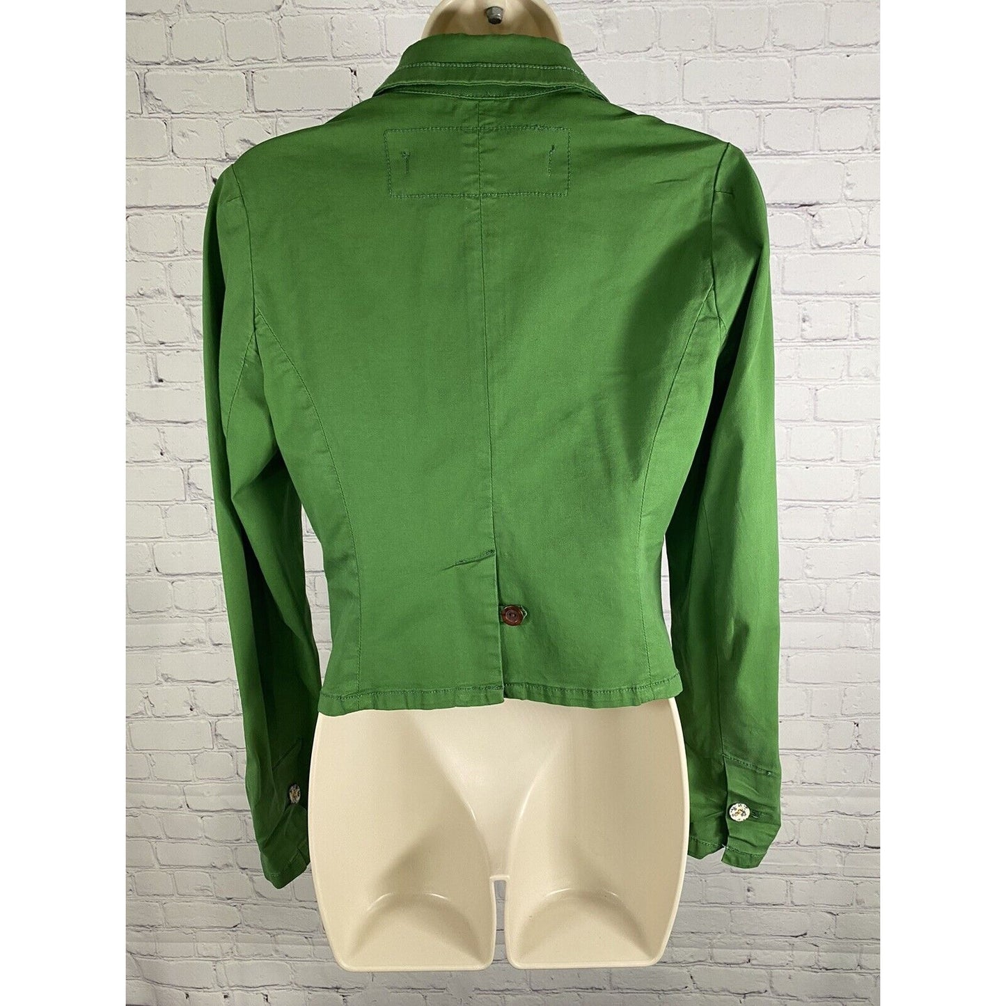 Daughters Of The Liberation Anthropologie Green Peak Lapel 3 Button Jacket XS