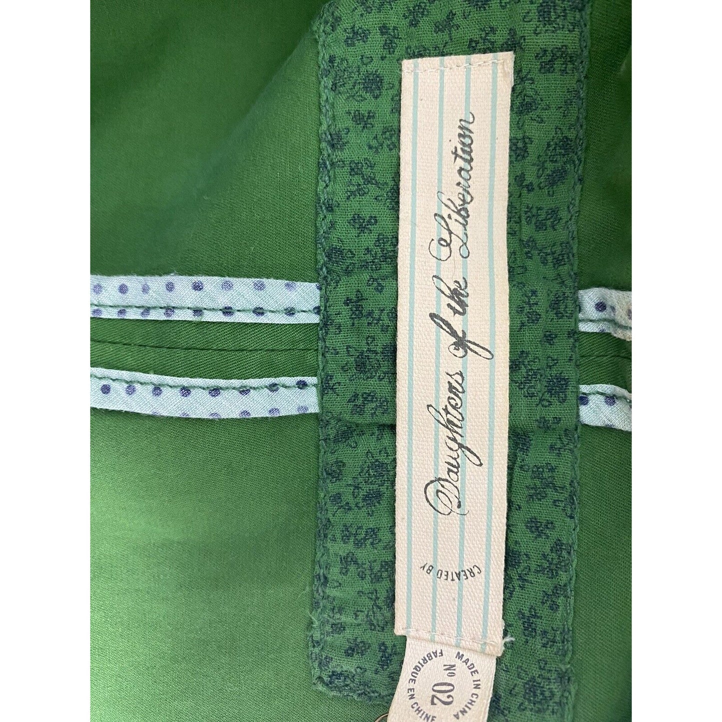 Daughters Of The Liberation Anthropologie Green Peak Lapel 3 Button Jacket XS