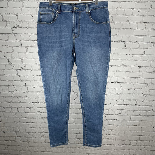 GEF France Jeans Blue Denim Skinny Fit Medium Wash Stretch Size 34 (34x30)