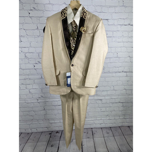 Roop Sangam Manisha Fashion Authentic Indian Wear Brown 5 Piece Suit Boys 7