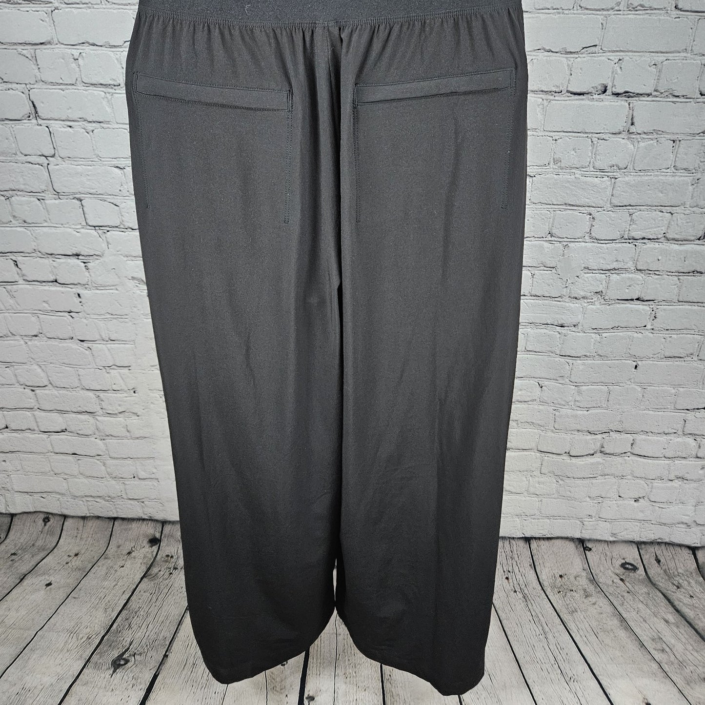 Athleta Black Pleated Wide Leg Front Zip Sleeveless Stretch 1 Piece Jumper 10P