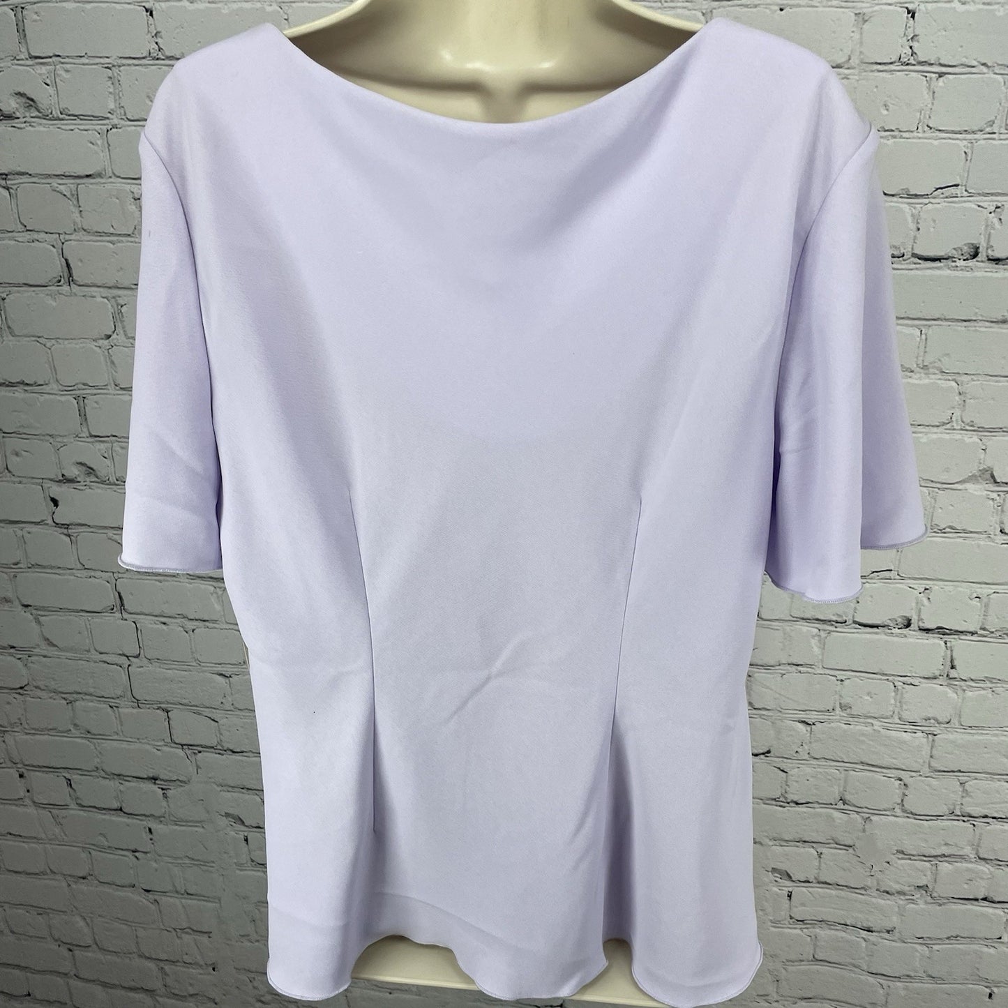 NWD Dressbarn Purple Embroidered Floral Flutter Short Sleeve Blouse Top Size 16W