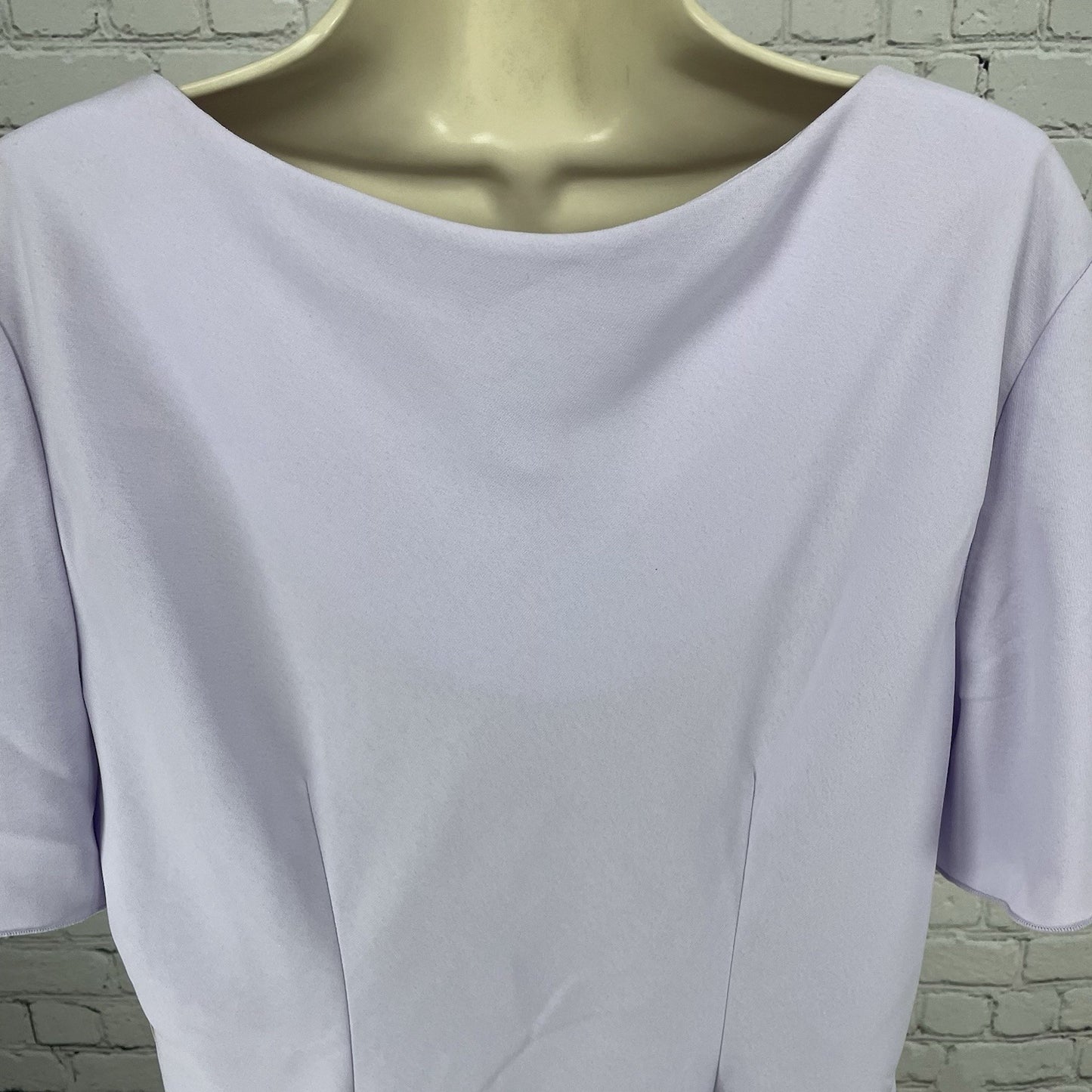 NWD Dressbarn Purple Embroidered Floral Flutter Short Sleeve Blouse Top Size 16W