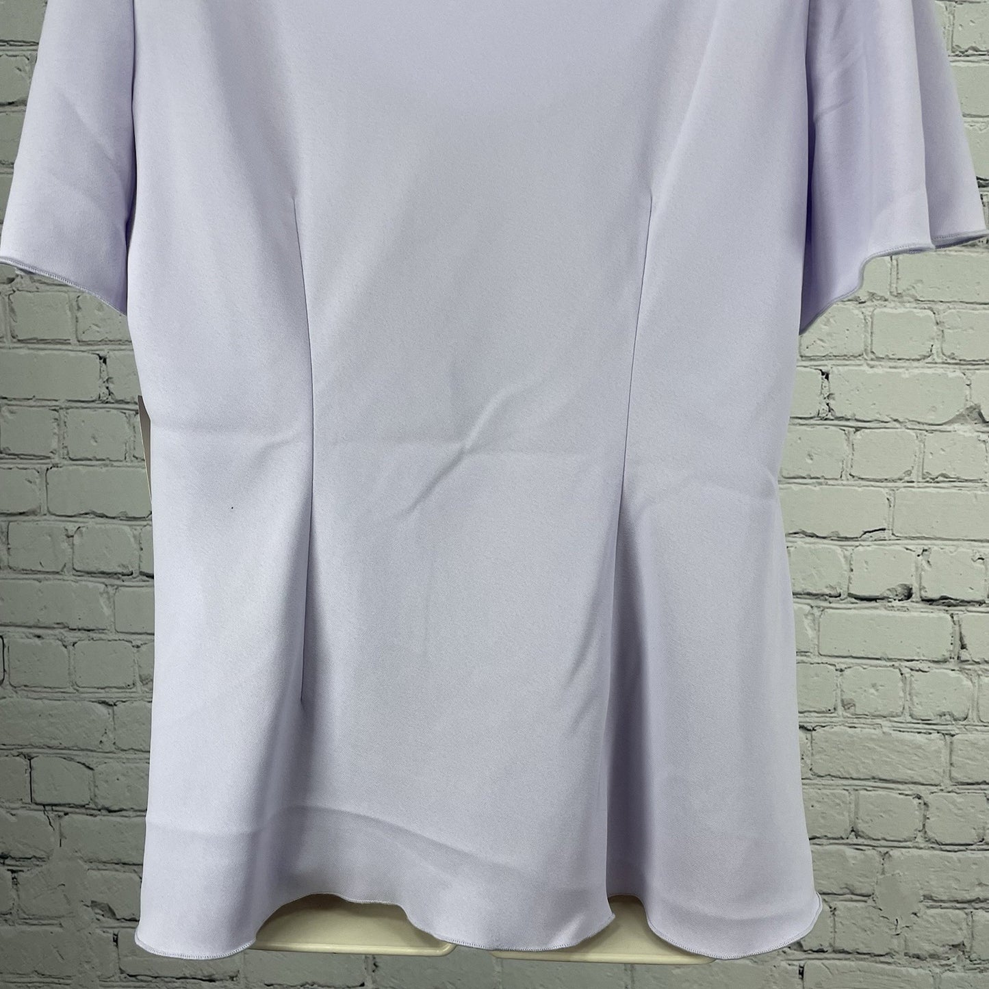 NWD Dressbarn Purple Embroidered Floral Flutter Short Sleeve Blouse Top Size 16W