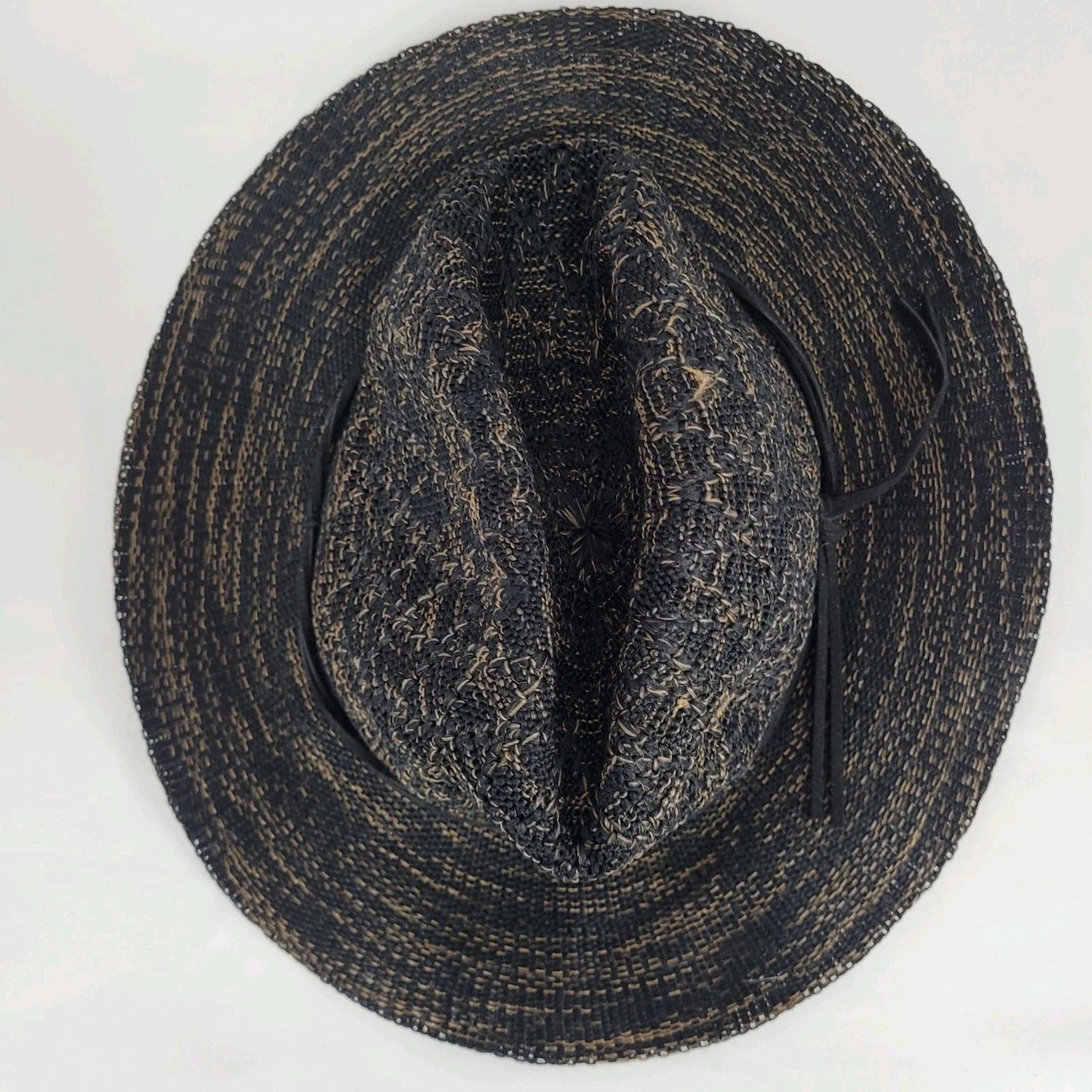 Free People Black Brown Wide Brim Floppy Lightweight Foldable Fedora Hat O/S
