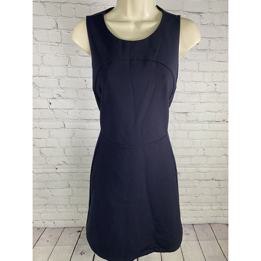 Madewell Navy Blue Lined Sleeveless Knee Length Back Zip Dress 8
