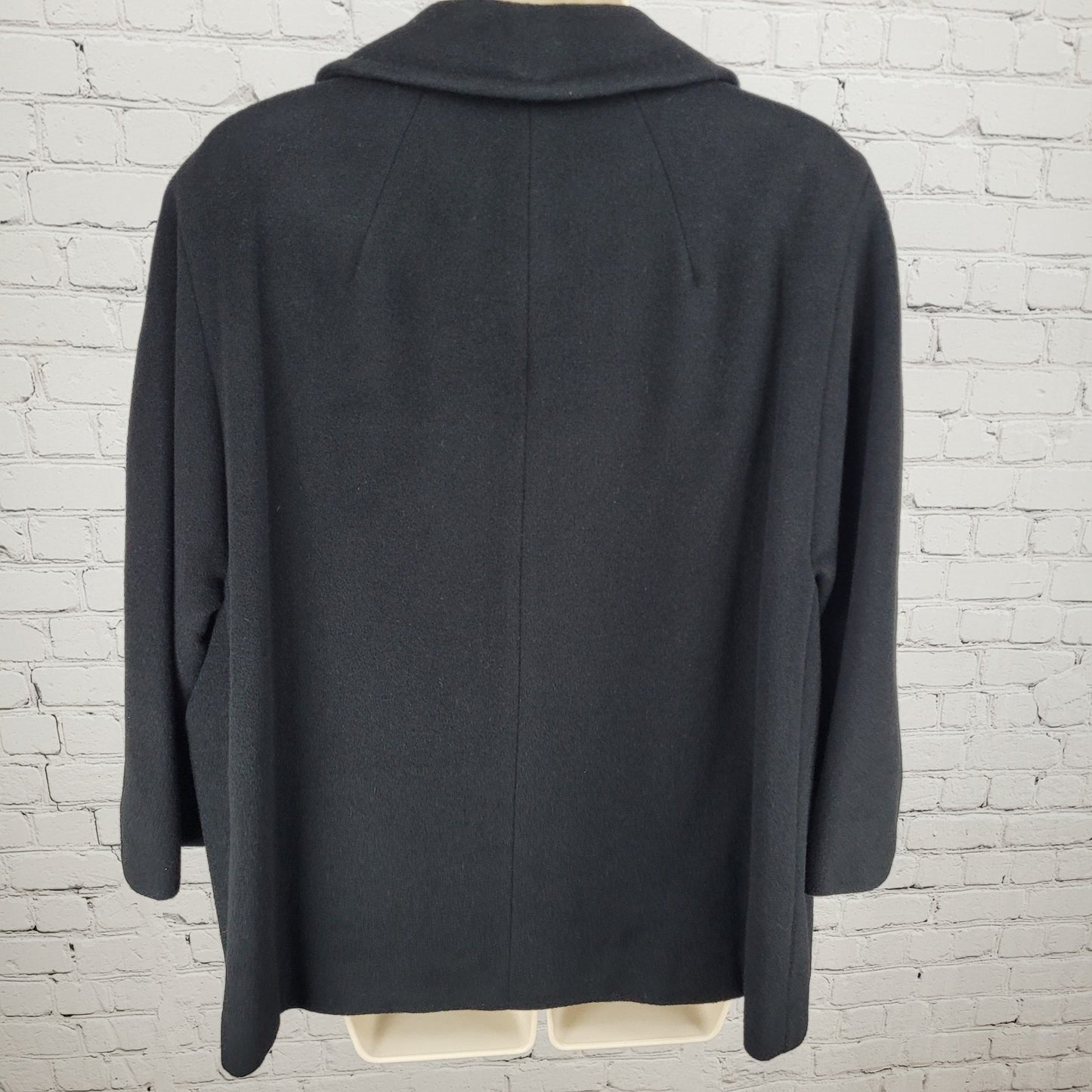 VTG Townley Black 100% Cashmere Shawl Collar Pockets Lined Jacket Size XL