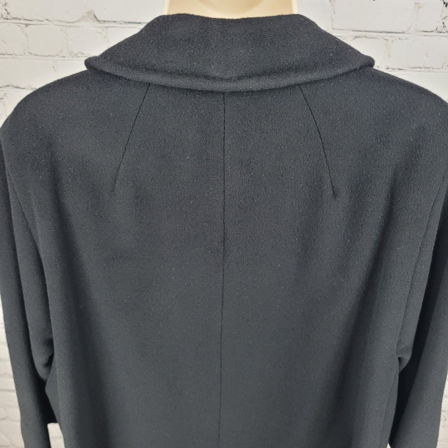 VTG Townley Black 100% Cashmere Shawl Collar Pockets Lined Jacket Size XL