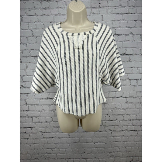 Anthropologie Dolan Left Coast Collection Cotton Terry Wide Sleeve Crop Top S