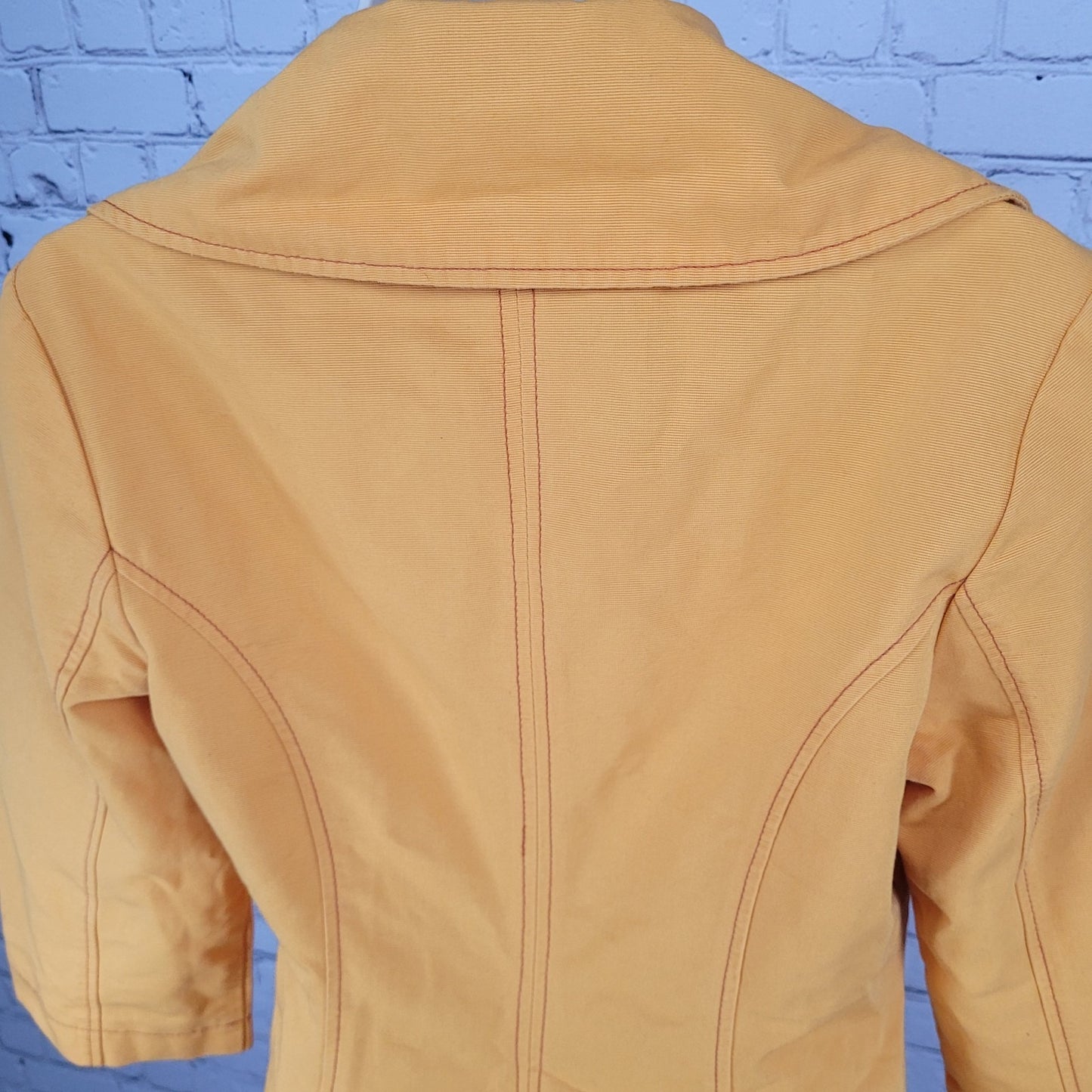 Tulle Anthropologie Yellow Cotton Double Breasted Vented Jacket Size Medium M