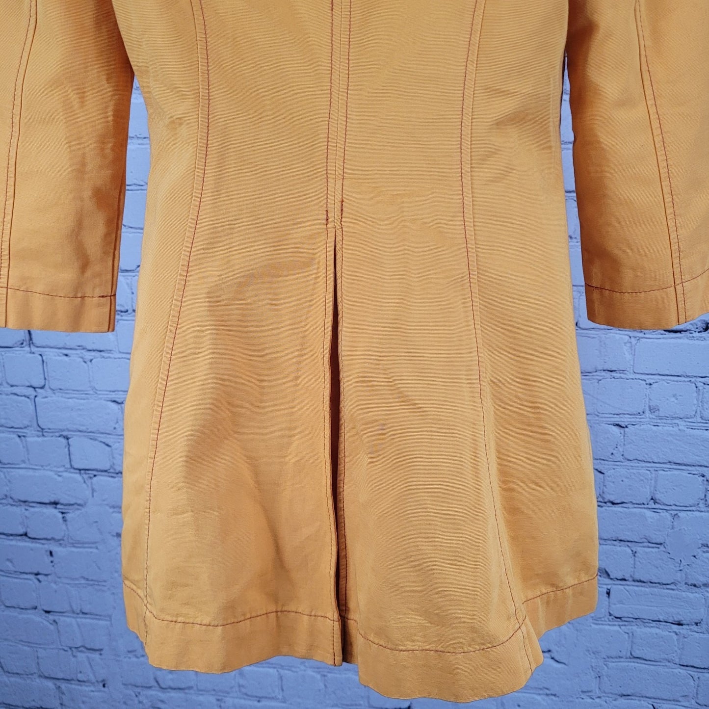 Tulle Anthropologie Yellow Cotton Double Breasted Vented Jacket Size Medium M