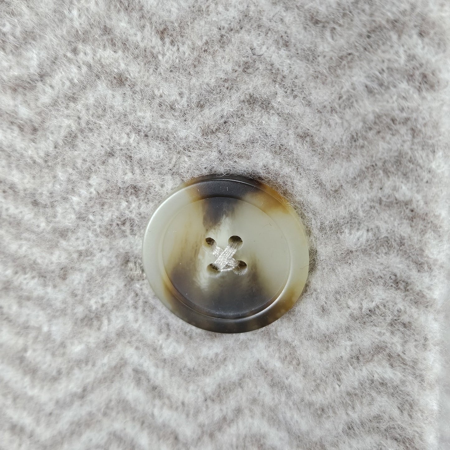 NWT Madewell Beige 100% Merino Wool Herringbone Buttoned Lightweight Coat Small