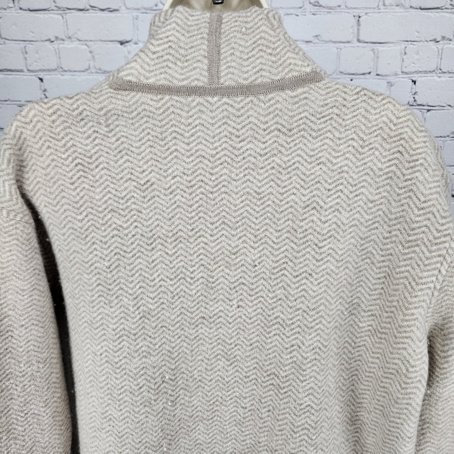 NWT Madewell Beige 100% Merino Wool Herringbone Buttoned Lightweight Coat Small