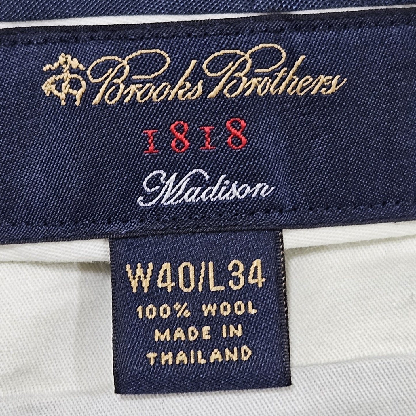Brooks Brothers Brown Wool Madison 1818 Pleated Dress Pants 40 (38x30) *Hole