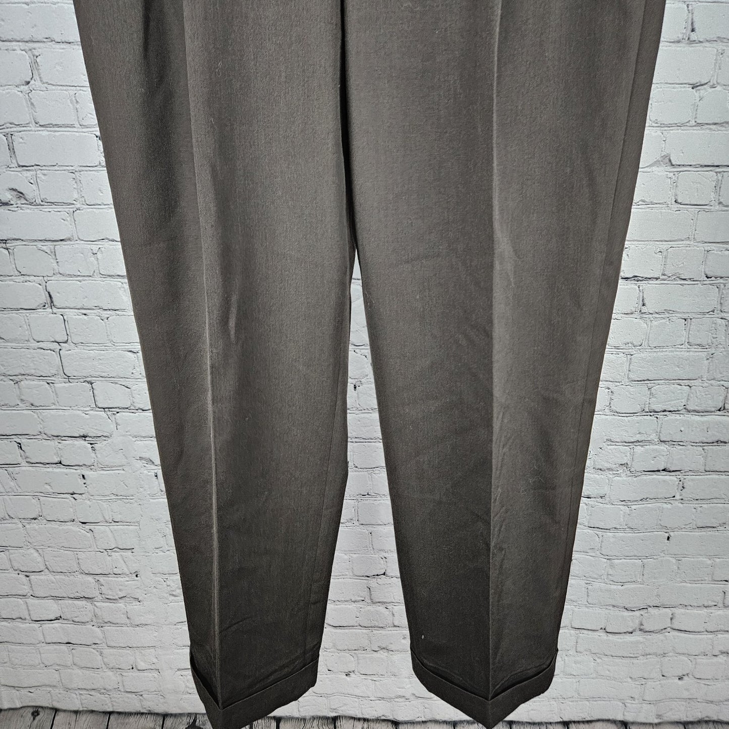 Brooks Brothers Brown Wool Madison 1818 Pleated Dress Pants 40 (38x30) *Hole