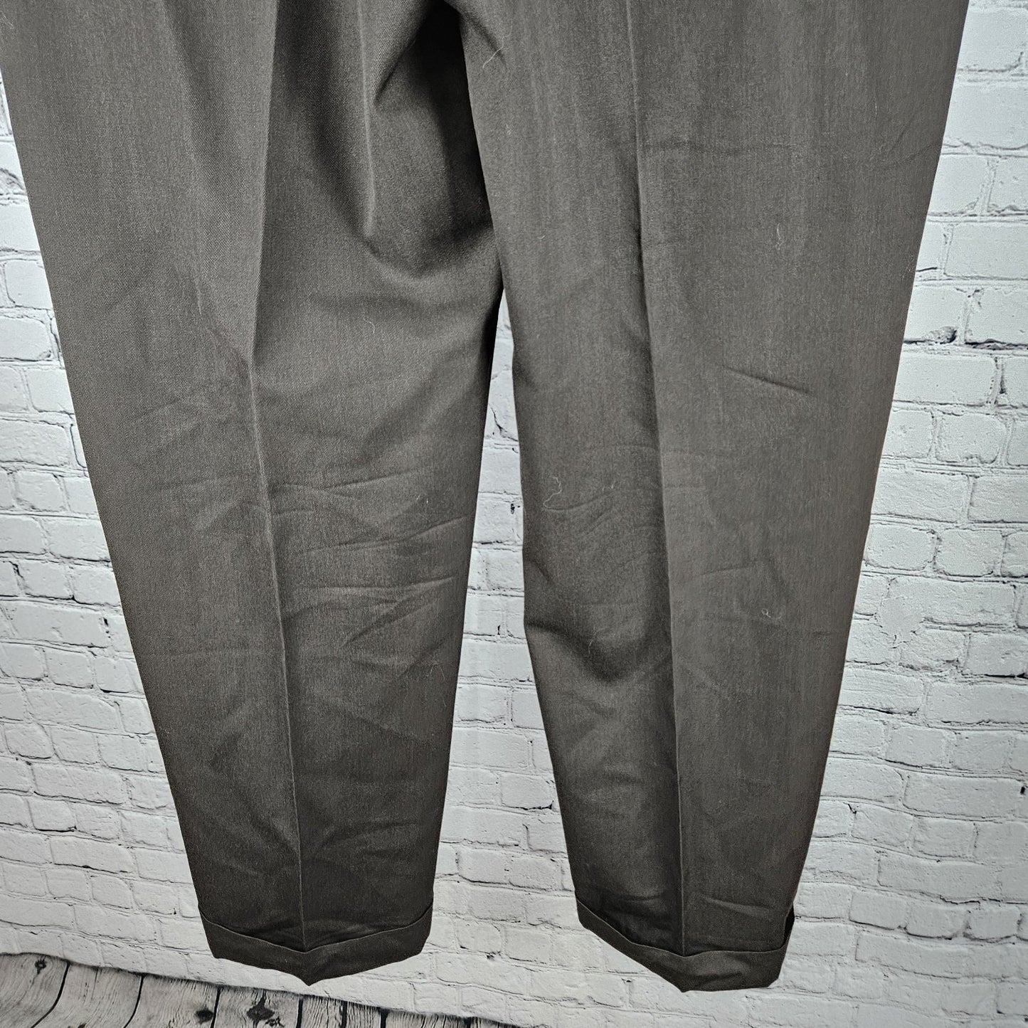 Brooks Brothers Brown Wool Madison 1818 Pleated Dress Pants 40 (38x30) *Hole