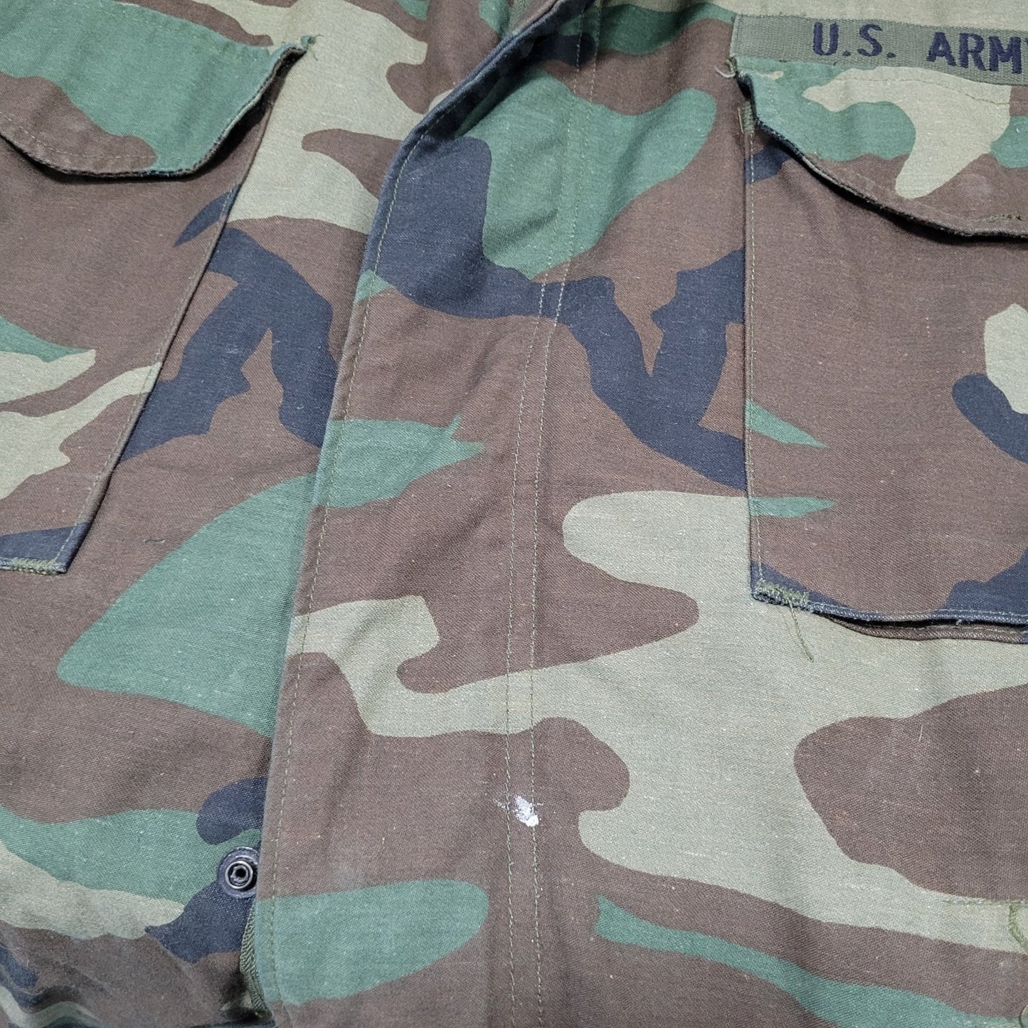 US Army Camo Cold Weather Field Jacket Zip Snap Military Army Medium M