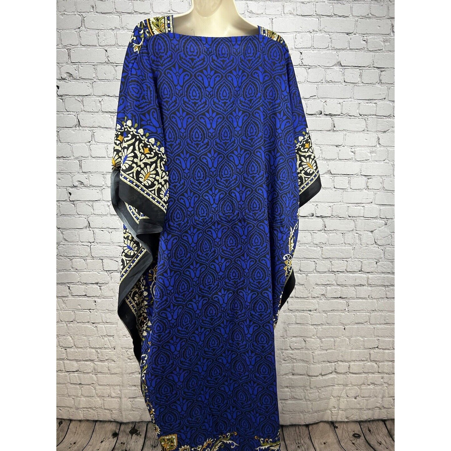 NF Blue Multicolor Light Weight Art Deco Adjustable Waist Kimono Free Size