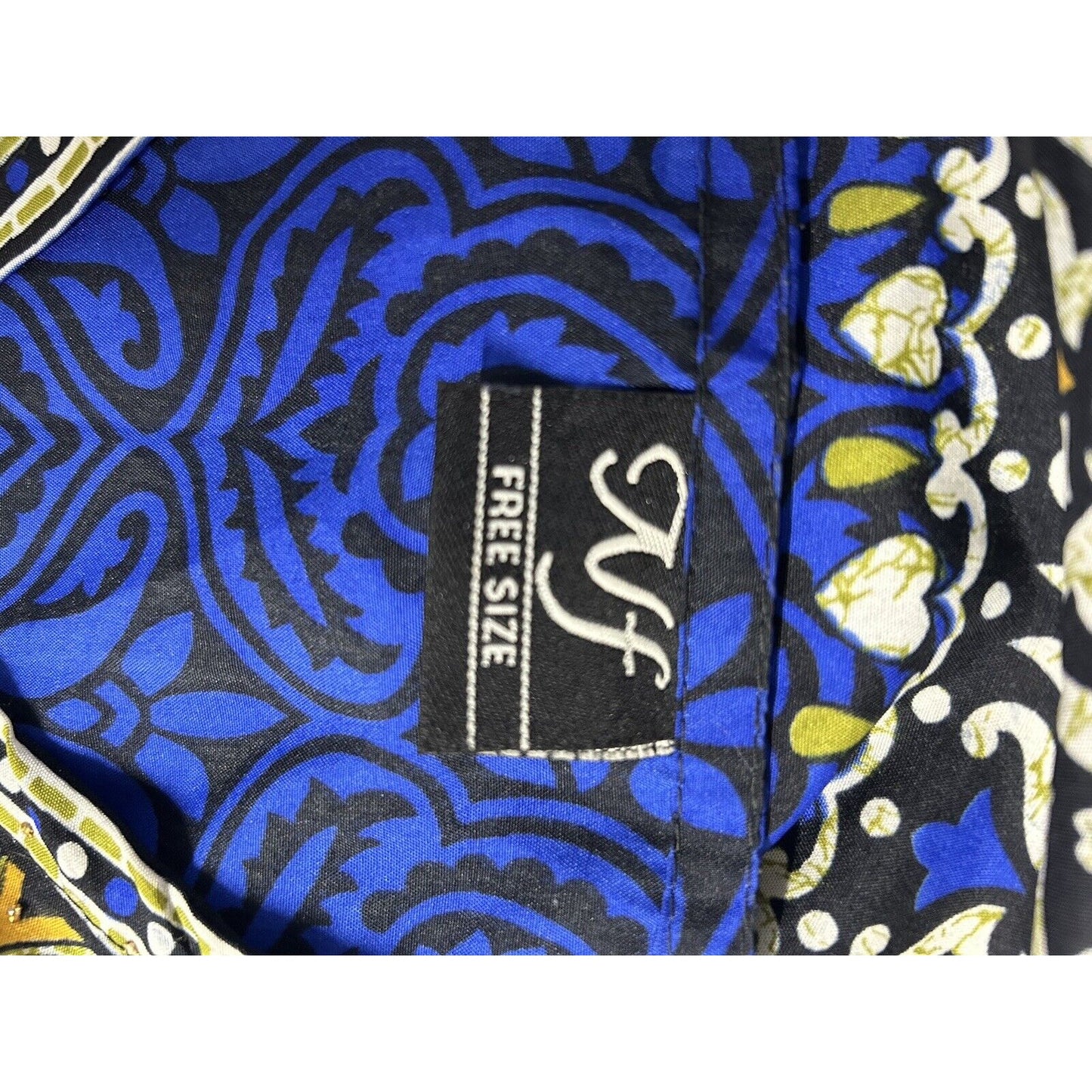 NF Blue Multicolor Light Weight Art Deco Adjustable Waist Kimono Free Size