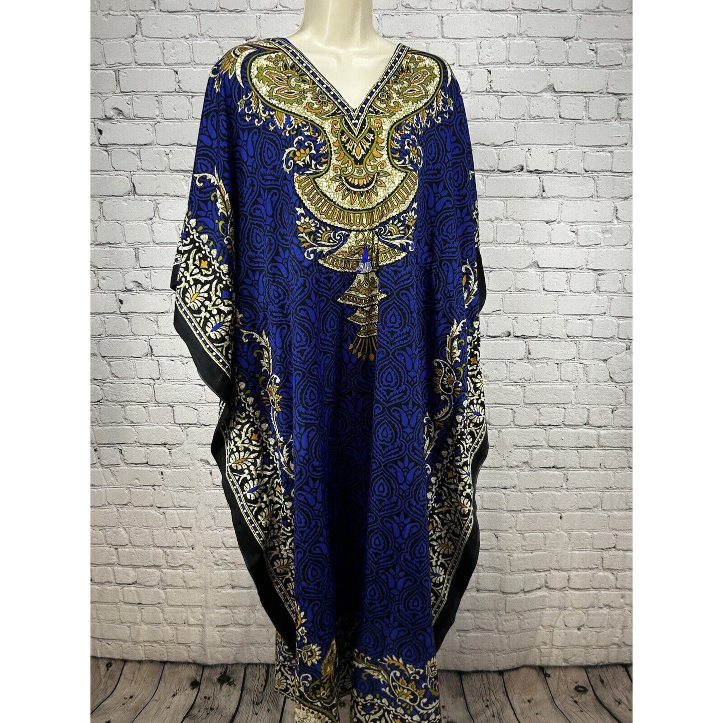 NF Blue Multicolor Light Weight Art Deco Adjustable Waist Kimono Free Size