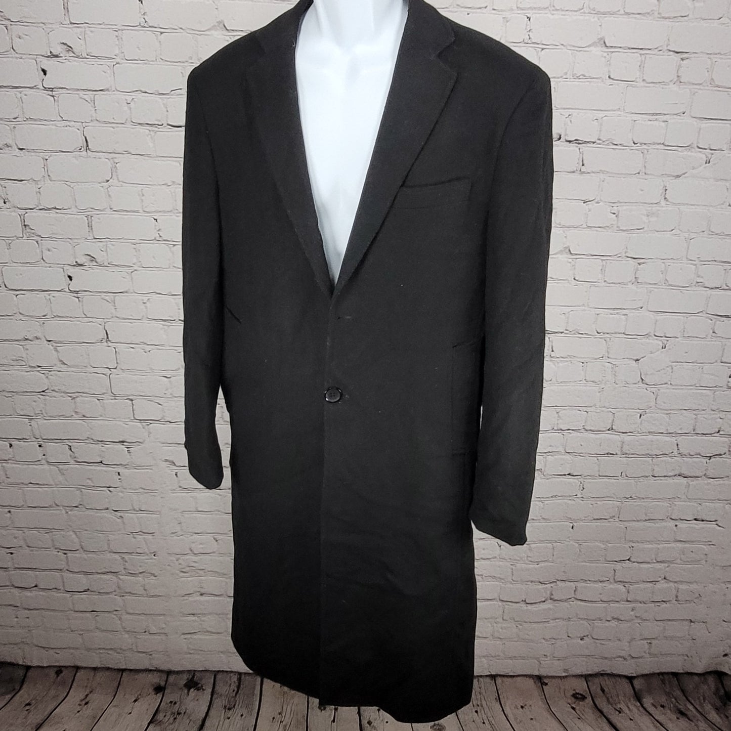Elegance Antica Sartoria Black Wool Blend Italian Design Buttoned Over Coat 48