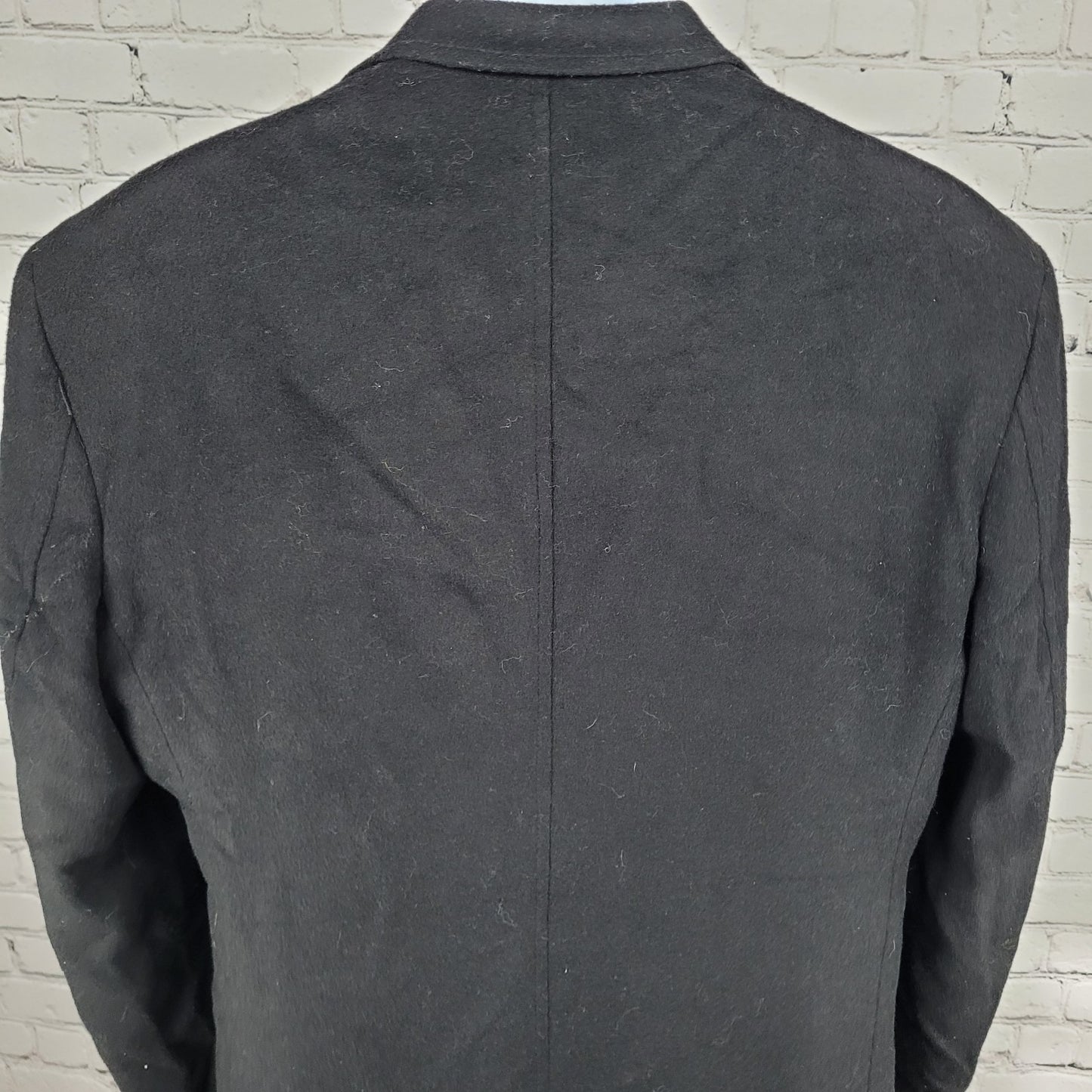 Elegance Antica Sartoria Black Wool Blend Italian Design Buttoned Over Coat 48