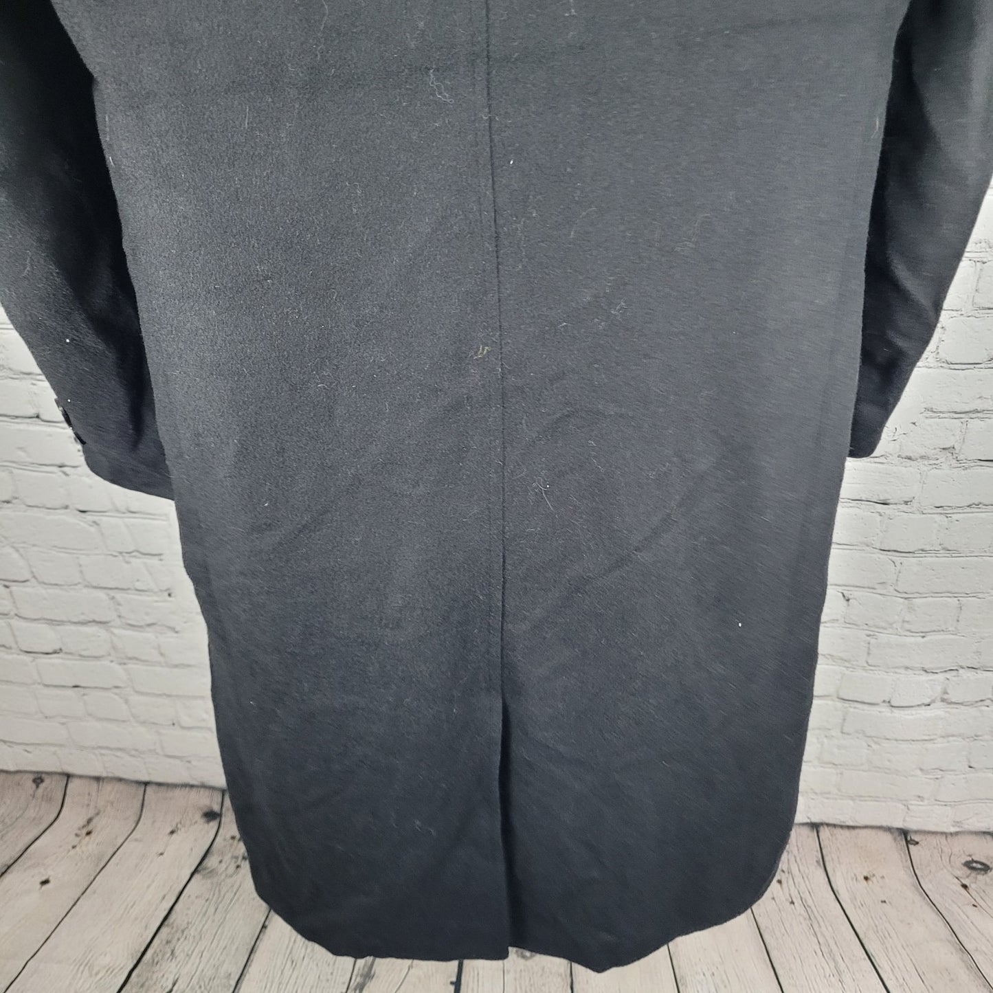 Elegance Antica Sartoria Black Wool Blend Italian Design Buttoned Over Coat 48