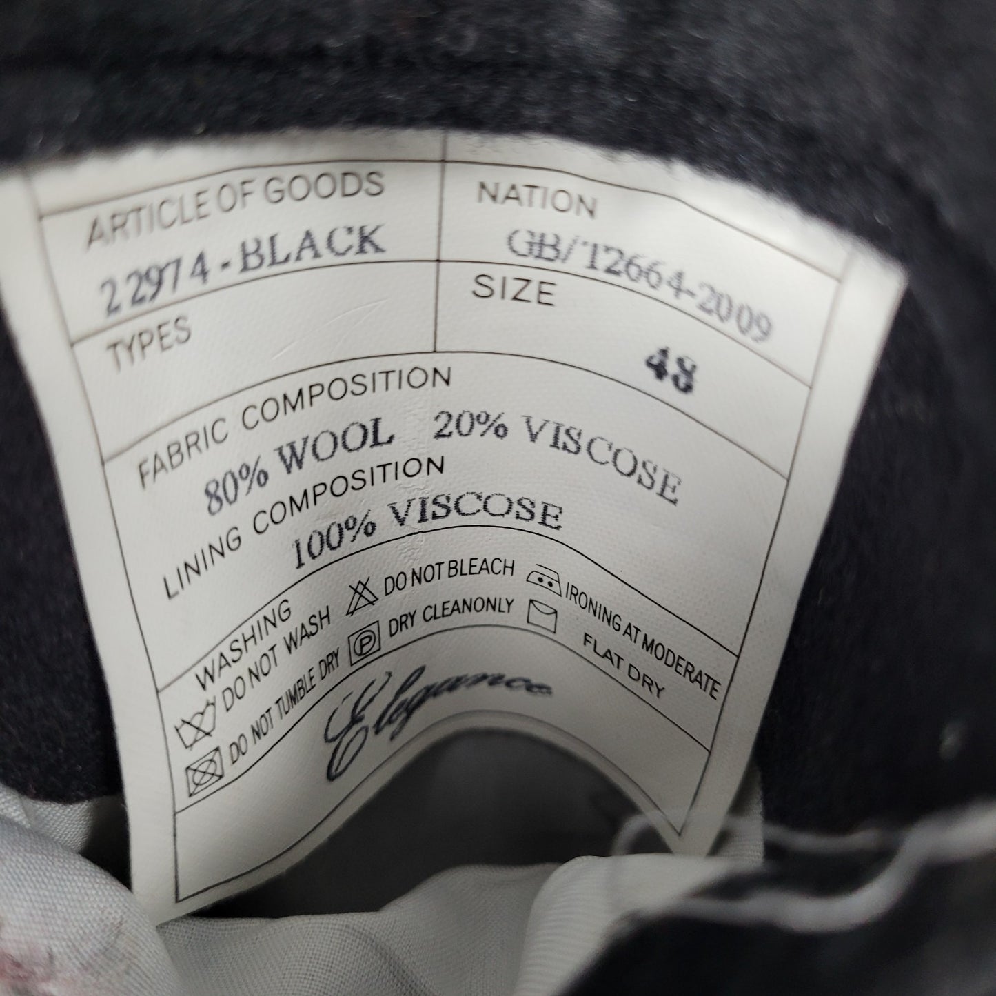 Elegance Antica Sartoria Black Wool Blend Italian Design Buttoned Over Coat 48