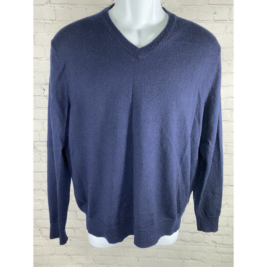 Club Room Dark Blue Wool Blend V Neck Pullover Sweater M Medium