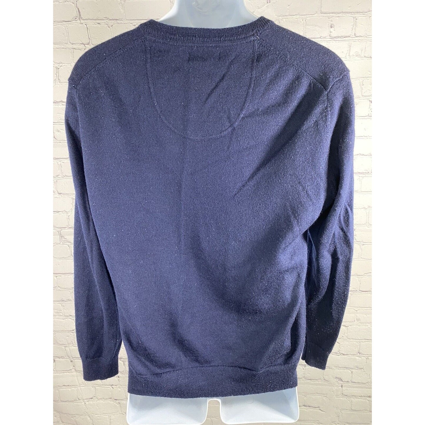 Club Room Dark Blue Wool Blend V Neck Pullover Sweater M Medium