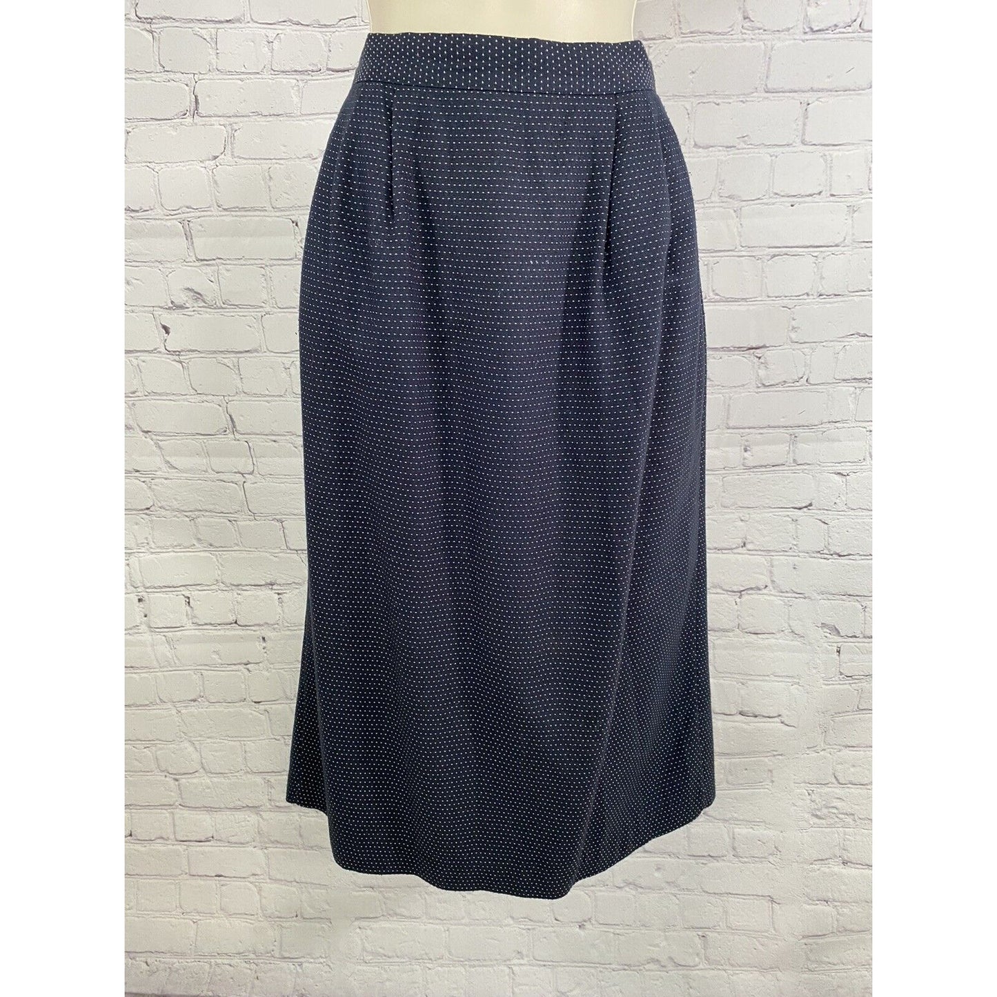 VTG Karen Ellis Navy Blue Two Piece Pencil Skirt Suit Jacket Blazer Size 6
