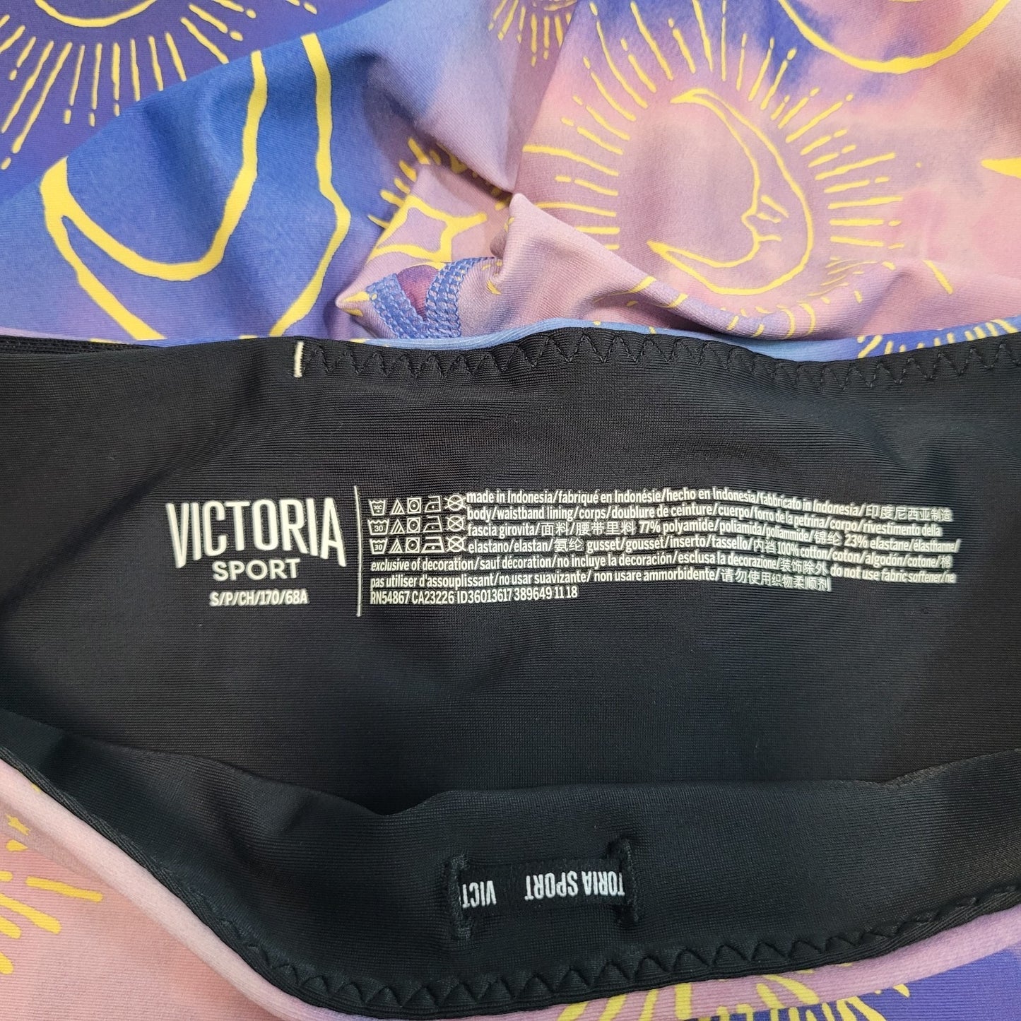 Victoria Sport Tie Dye Moon & Stars Leggings Yoga Pants Size Small S (24x24)
